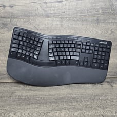 Microsoft LXM-00001 Model 1878 Wired USB 2.0 Ergonomic Keyboard Black Tested