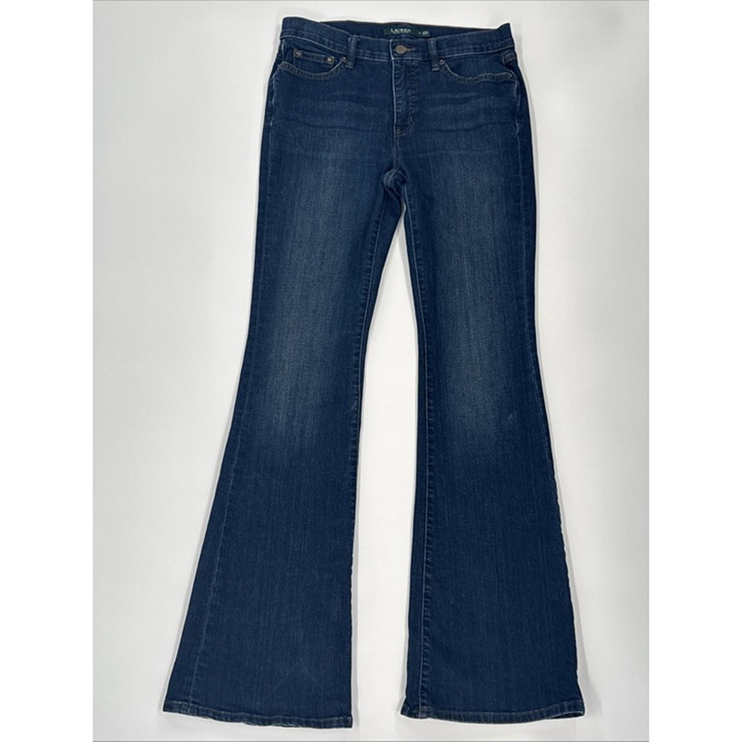 Lauren Ralph Lauren Jeans Womens 4 Modern Flare Denim Stretch 30x32 Green Label