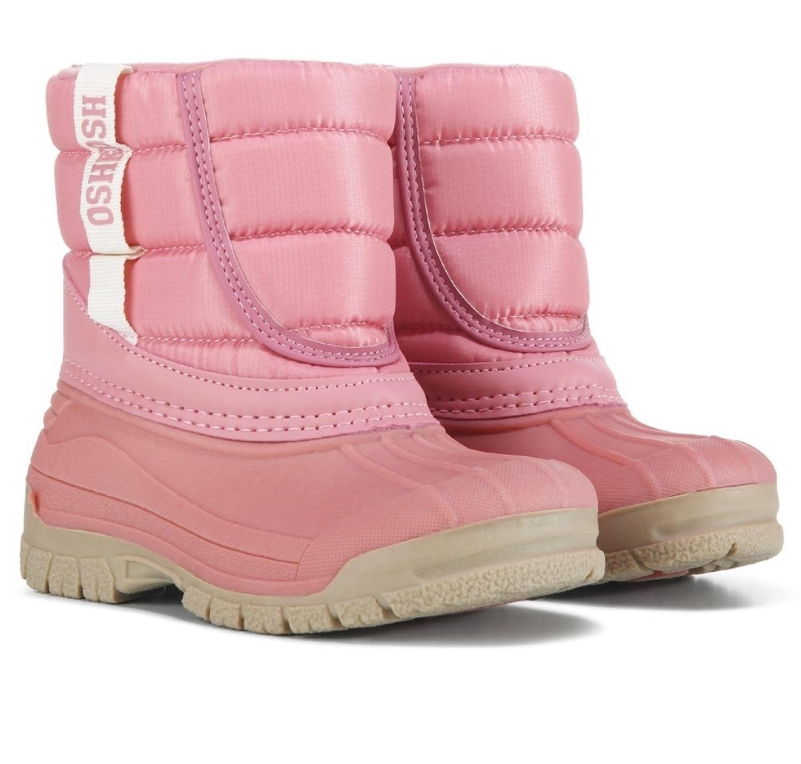 Osh Kosh pink and white splash winter rain boots size 11