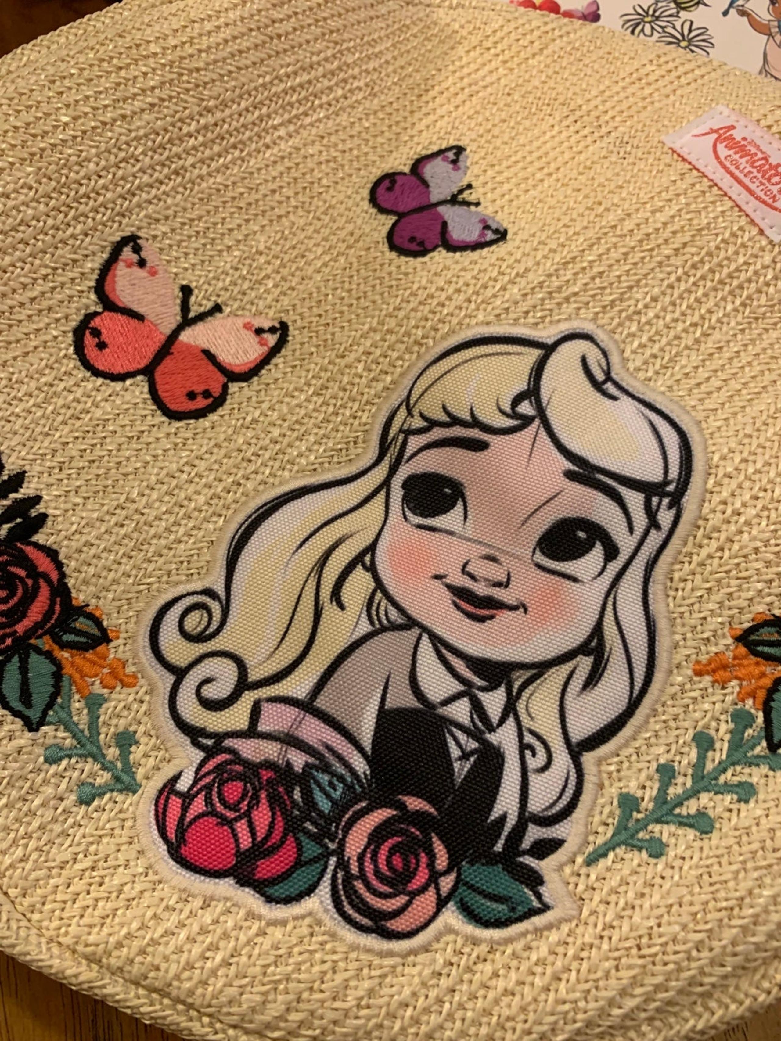 Disney store animators swim beach handbag tote bag Aurora princess embroidery