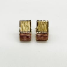 Vintage Swank Mesh & Brushed Gold Square Cufflinks