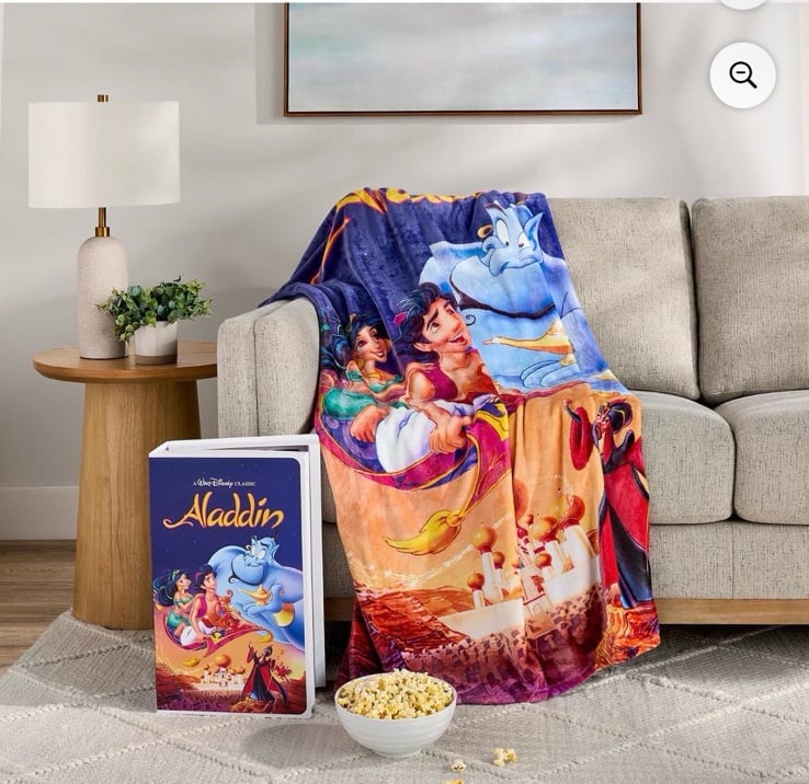 Disney Classic VHS Boxed Silk Touch Throw 50" × 70" Aladdin NEW