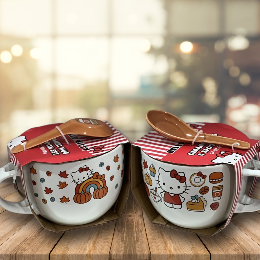 Hello Kitty Ceramic Soup Mug w/ spoon