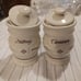 NWT! LONGABERGER Pottery Spice Jars (Cinnamon & Nutmeg)