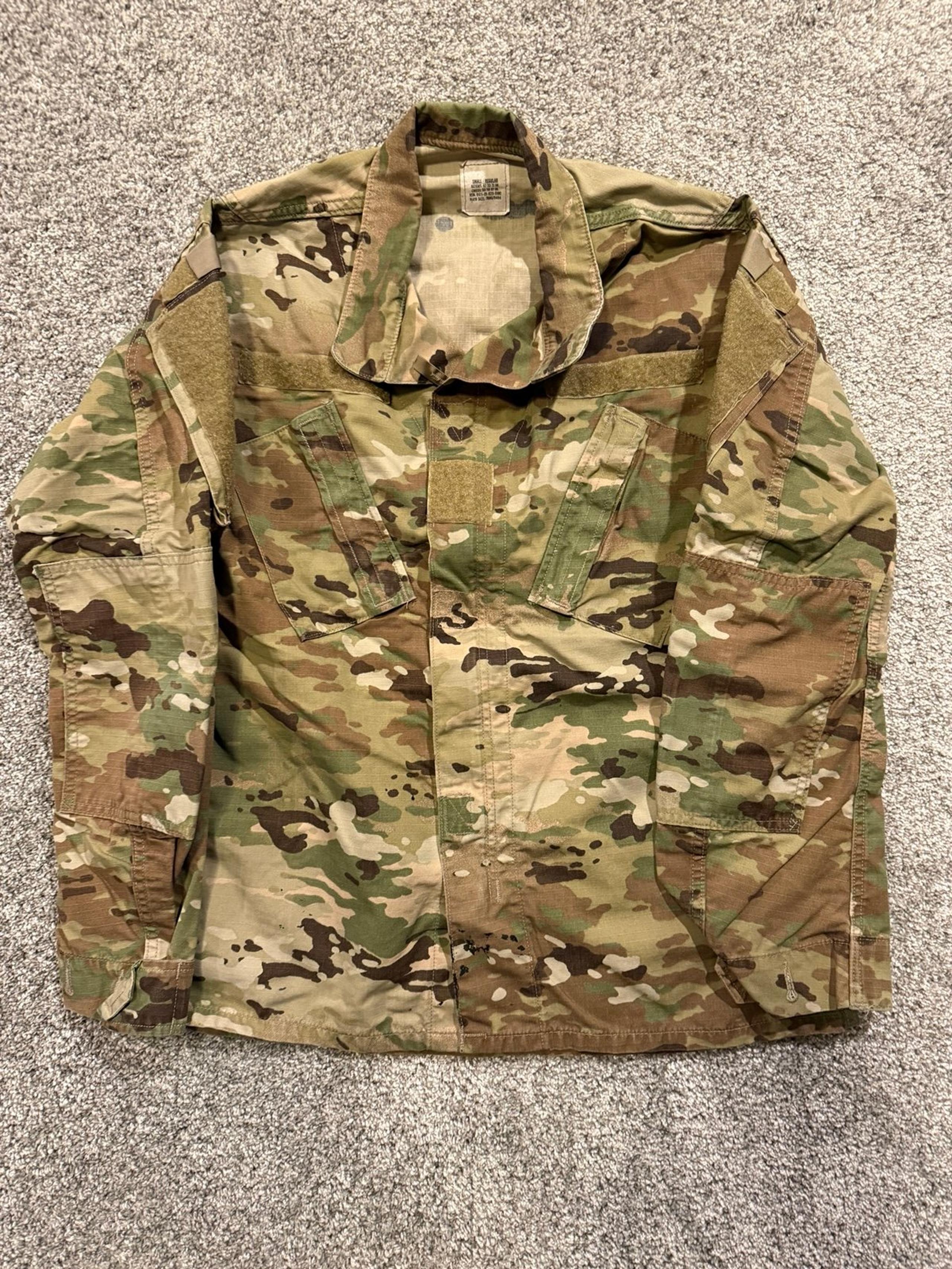 US Military Army Combat Uniform Unisex Coat Jacket ACU Small Regular Multicam