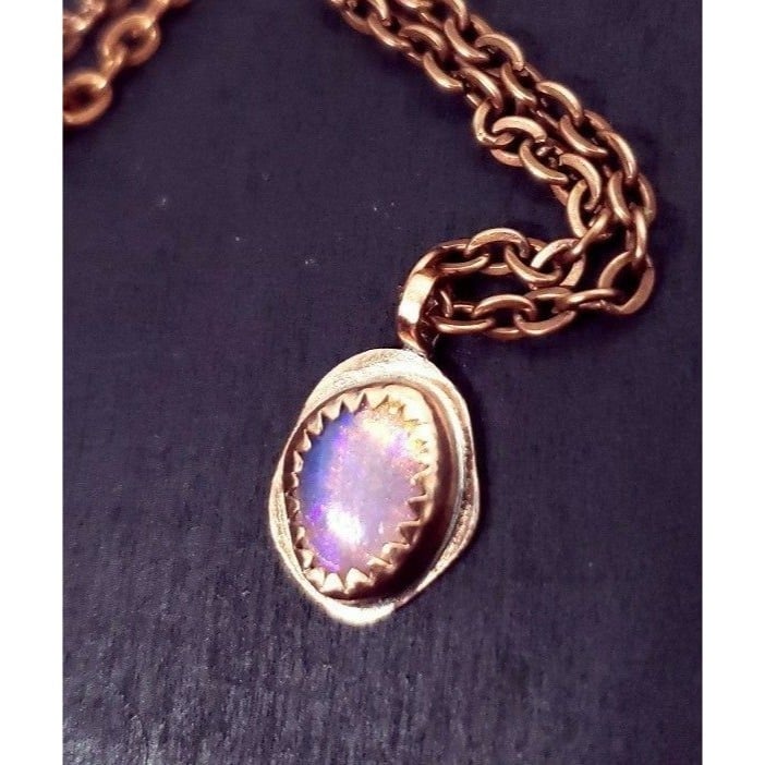 Australian opal crystal necklace copper