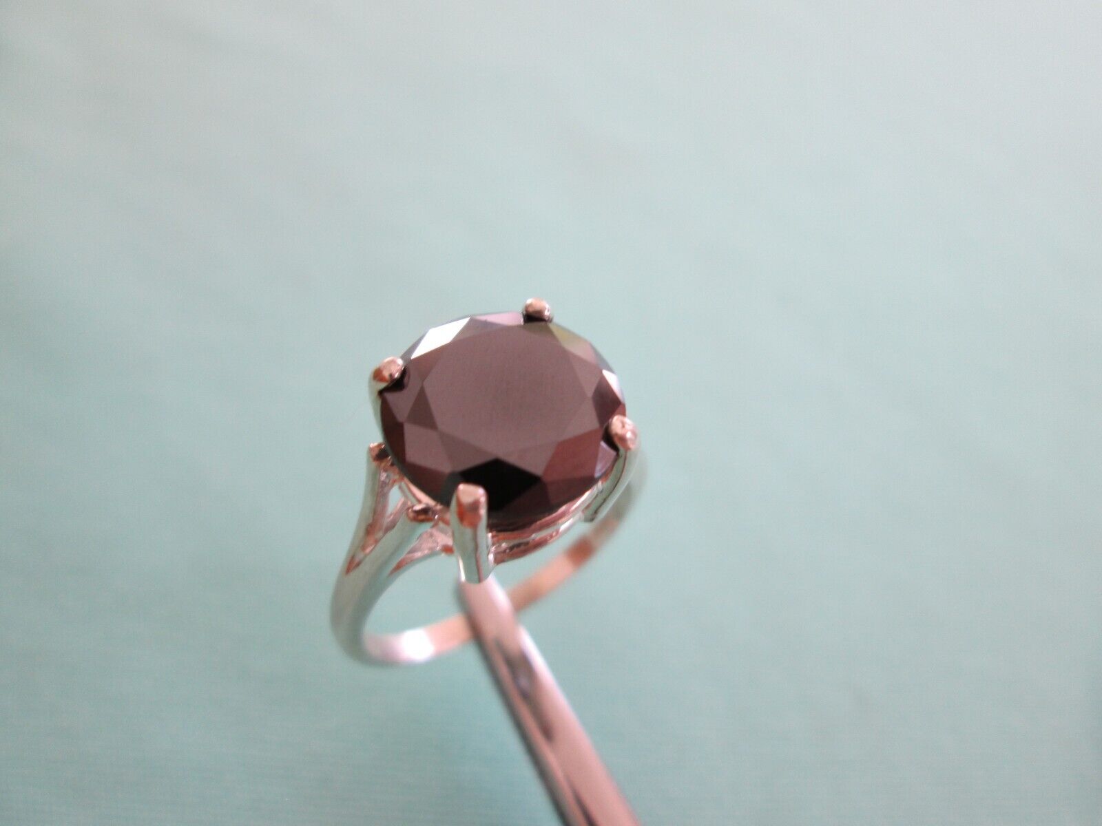 4.46ct 100% NATURAL REAL BLACK DIAMOND RING,FREE DIA TESTER, CERTIFICATE,SI ZE 9