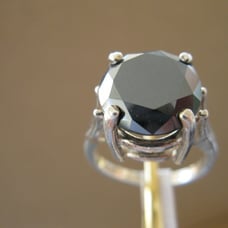 4.31ct REAL BLACK DIAMOND ENGAGEMENT RING,CERTIFICATE,DIA TESTER Sz 5,6,7,8,9,10