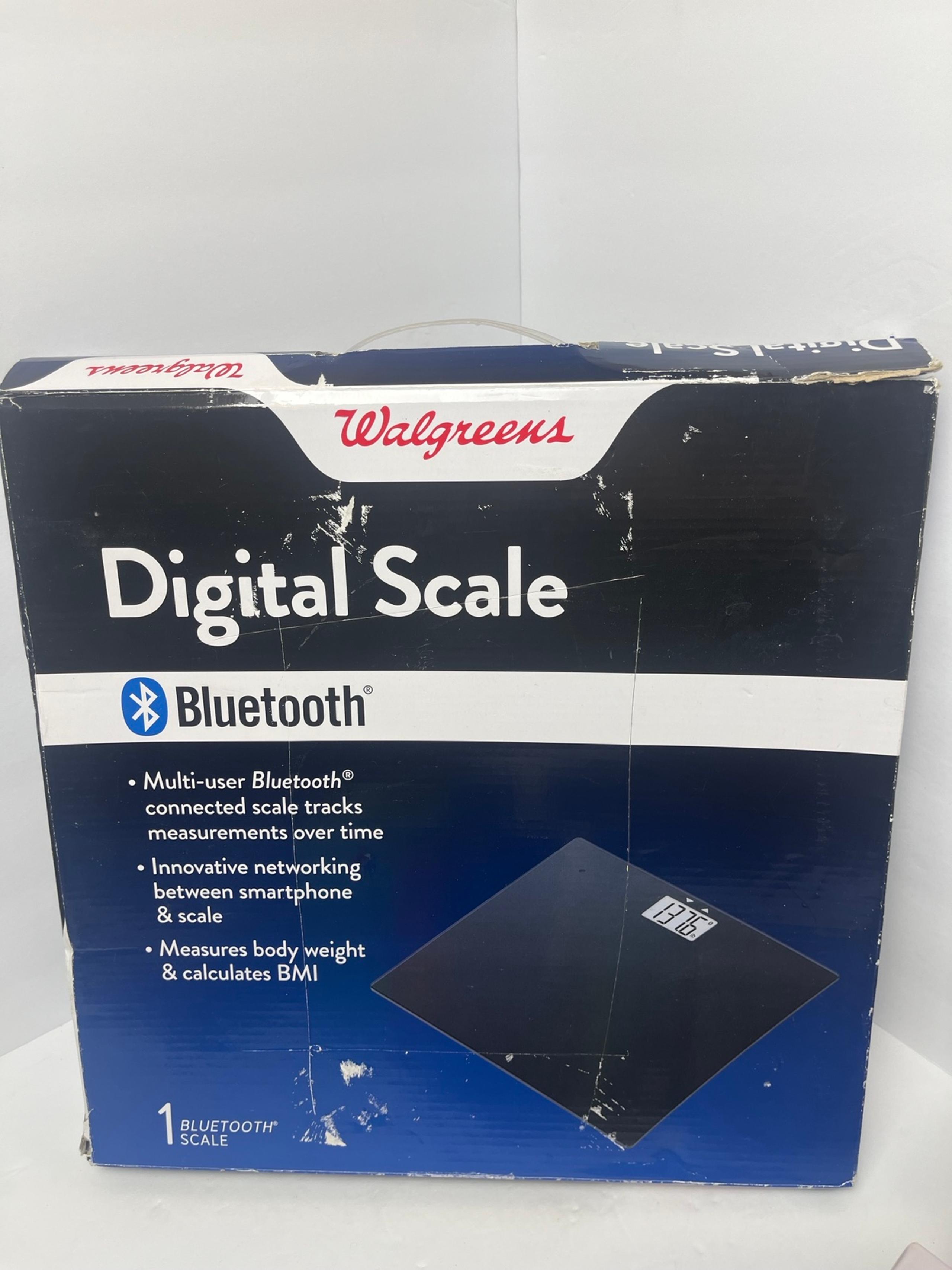 Walgreens Digital Scale Bluetooth Measures Bodyweight & Calculates BMI Black
