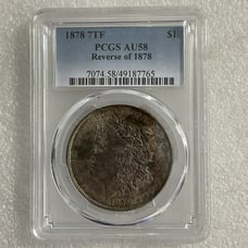 1878 7TF Reverse Of 1878 Morgan Silver Dollar AU58 With Toning Gnumismatist