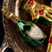 Anthropologie Green Champagne Bottle Hand Blown Glass Ornament New