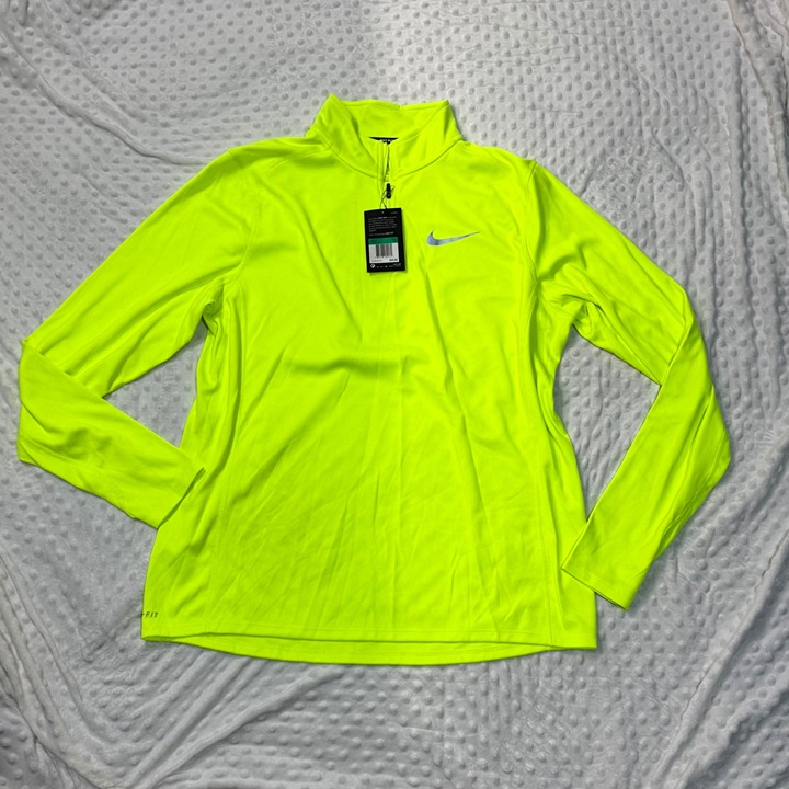 NWT Nike Drifit Volt Neon Element Quarter Zip Running Long Sleeve Mens X-Large