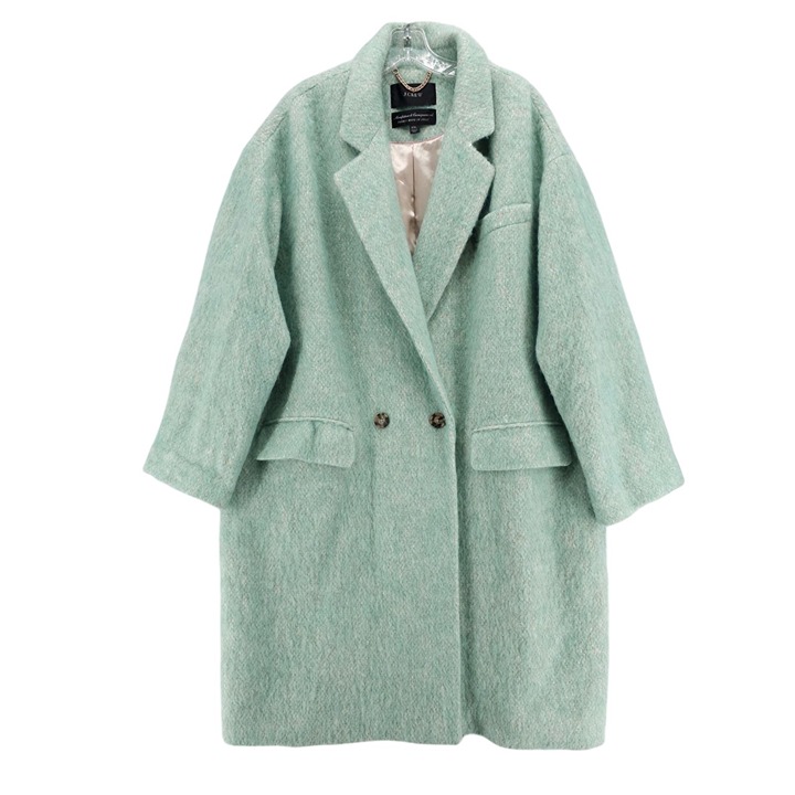 J CREW Relaxed Topcoat In Italian Brushed Wool Blend Wintermint EUC Size XXL