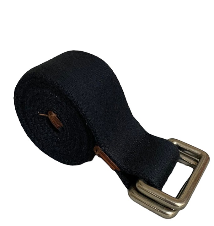 Polo By Ralph Lauren Solid Blue Canvas Fabric Metal Belt Size S