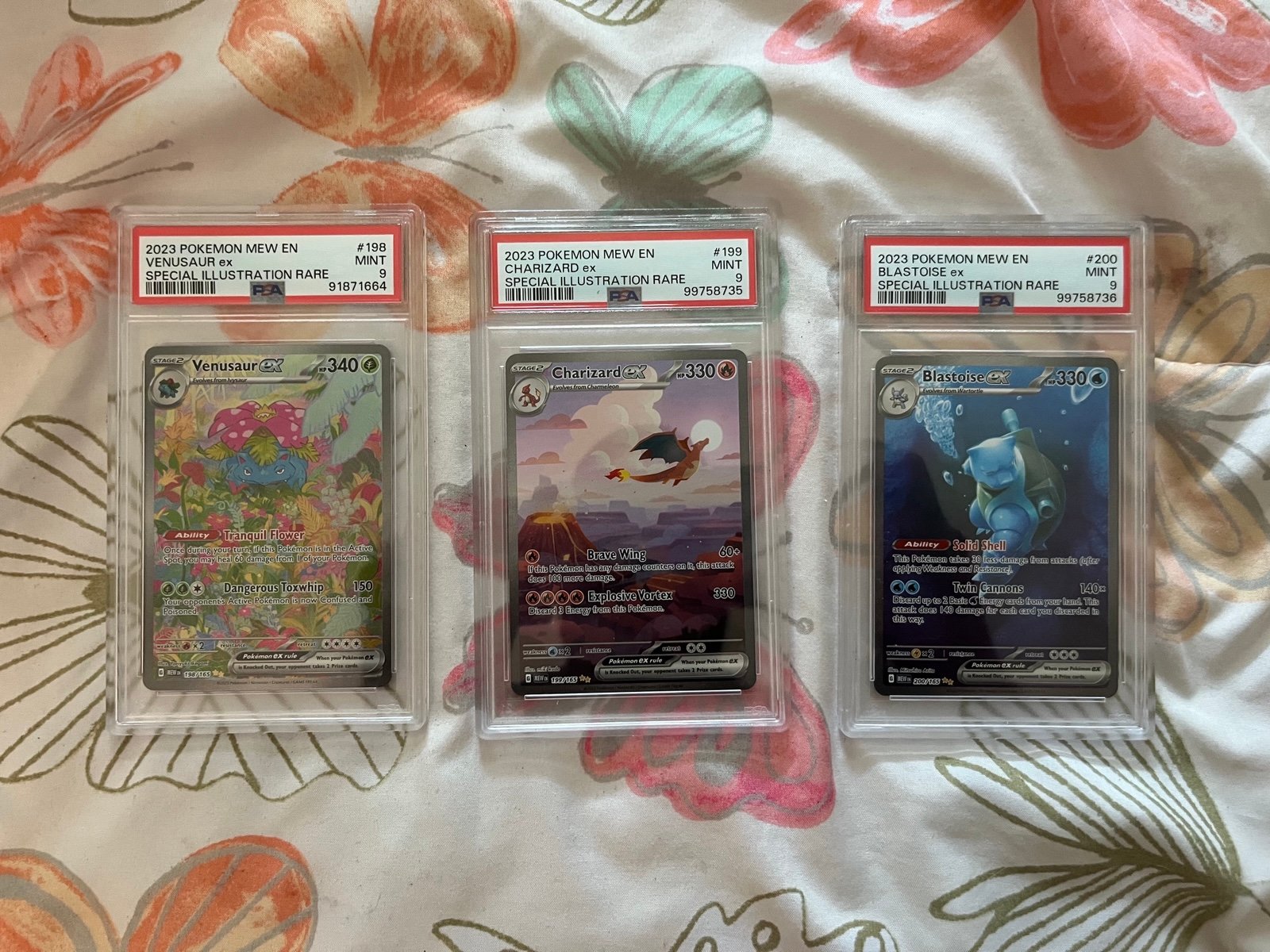Pokemon 151 The big 3 PSA 9 lot Charizard Blastoise Venasaur
