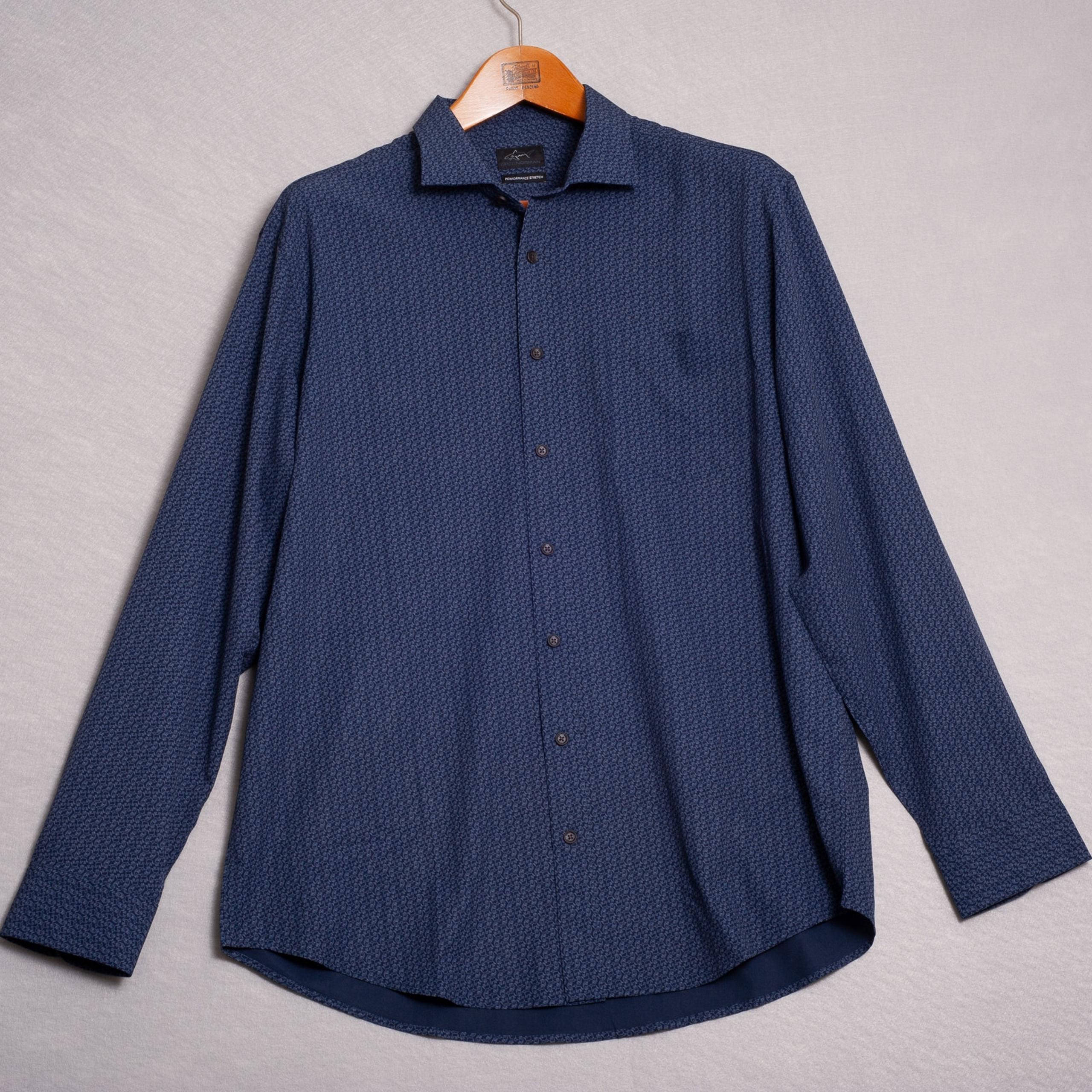 Greg Norman Mens Long Sleeve Button Down Shirt XL Performance Stretch Dogs