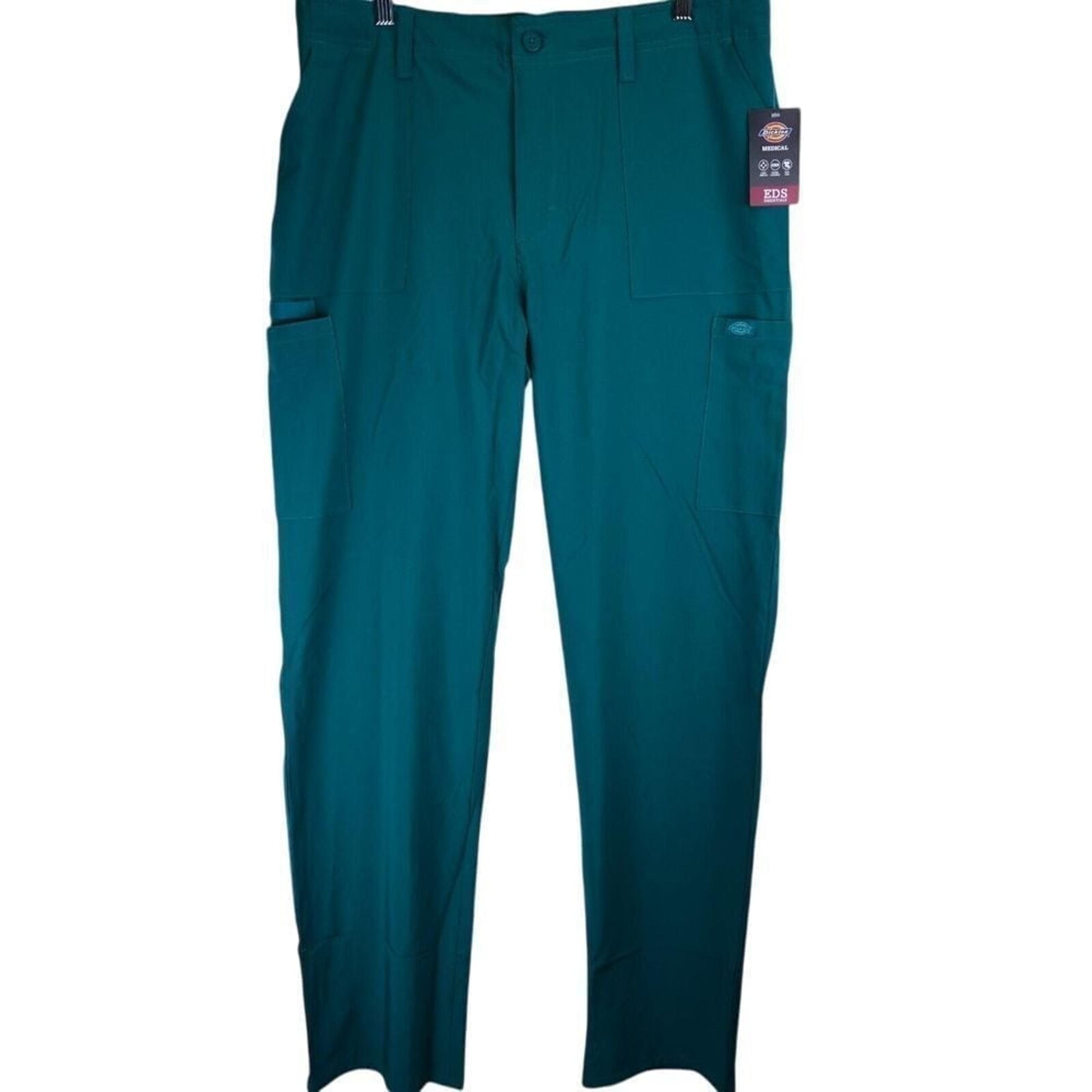 NWT Dickies Mens EDS Scrub Pants Large Tall Green Medical Nursing Cargo Pockets