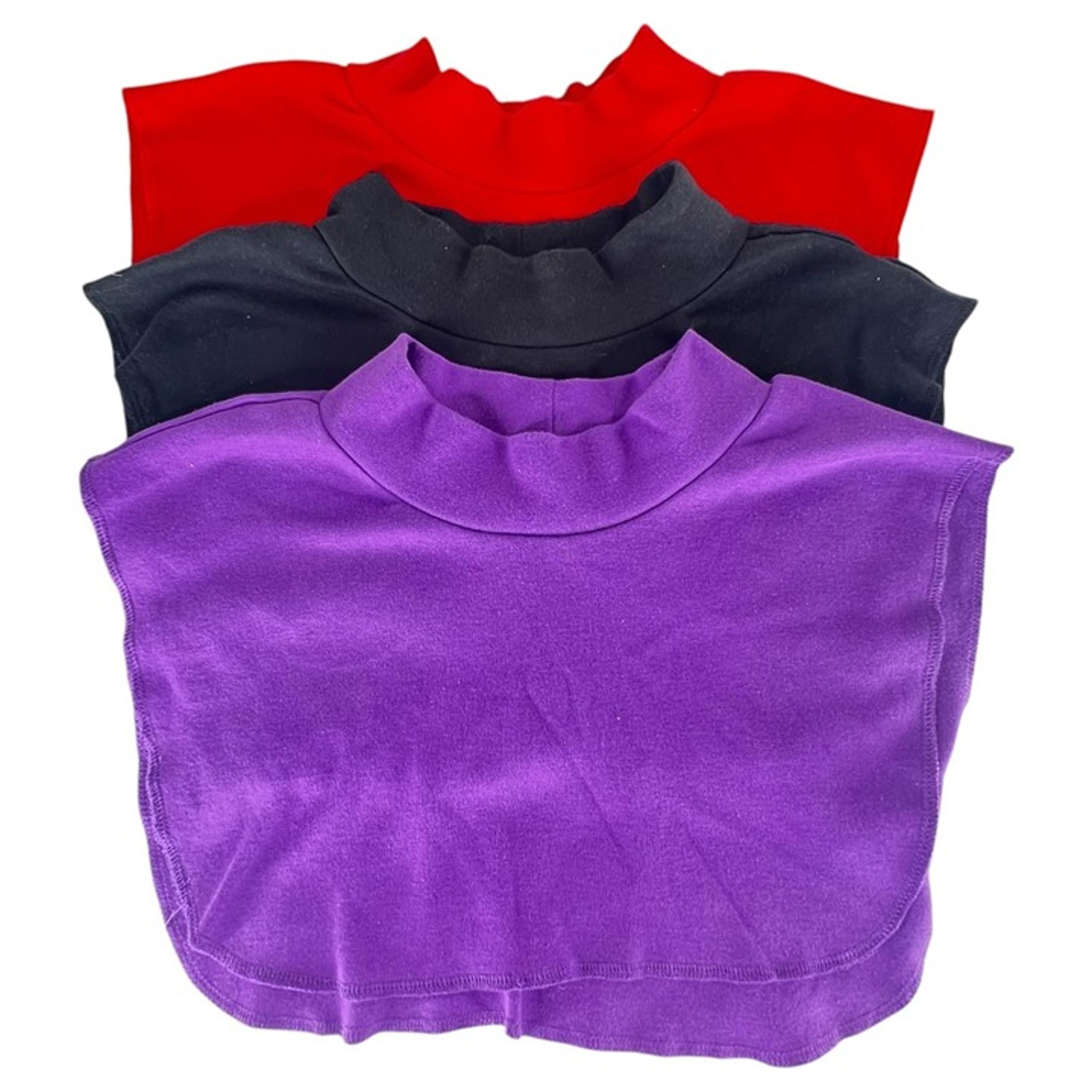 Blair Womens Mock Turtleneck Dickie Set Of 3 Dickey Red Black Purple Size FF