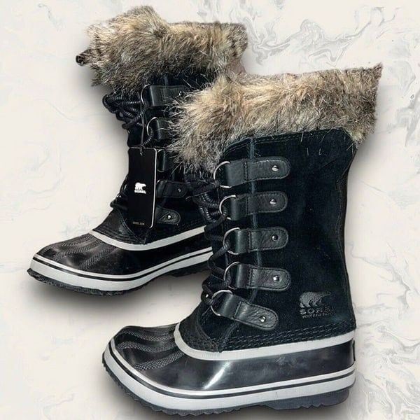 Sorel Joan of Arctic Womens Black Waterproof Insulated Snow Outdoor Boots Size 5