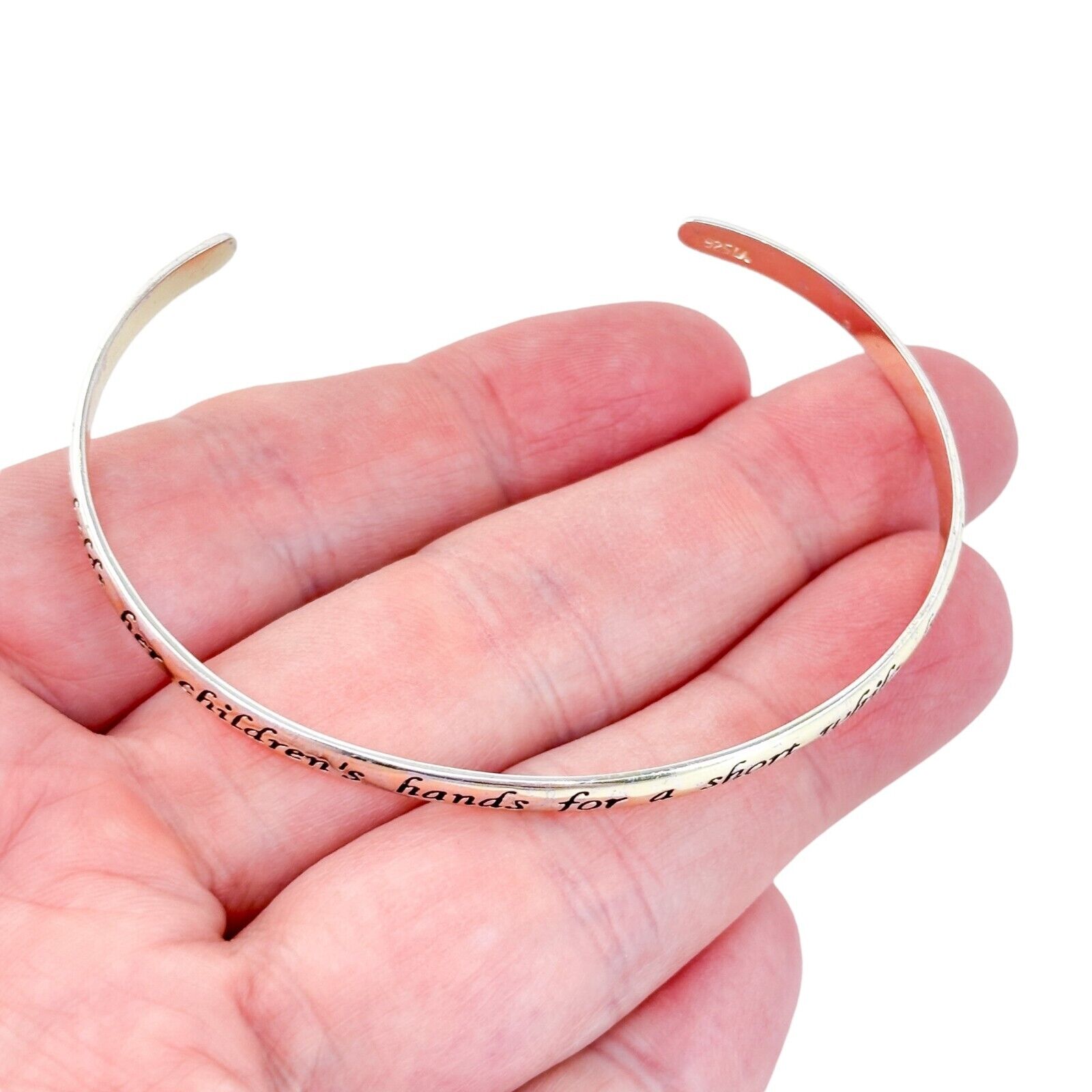 Vintage Footnotes Sterling Silver 925 A Mother Holds Her Children Cuff Bracelet