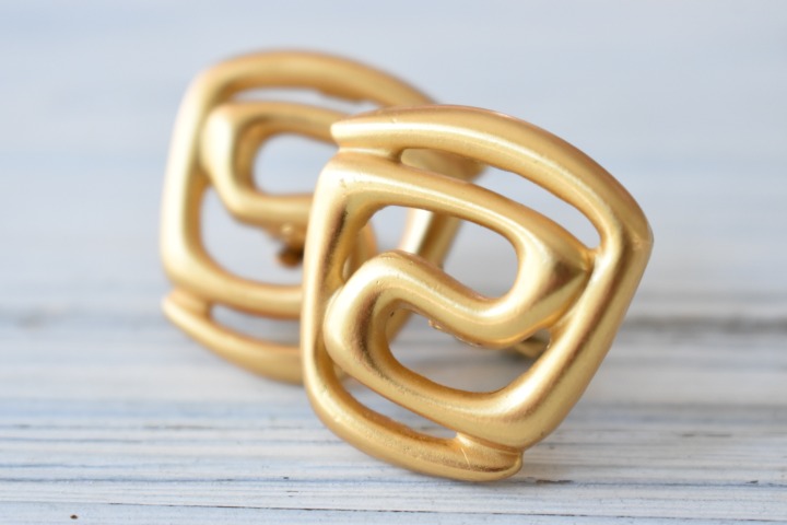 Anne Klein earrings Gold tone clip ons