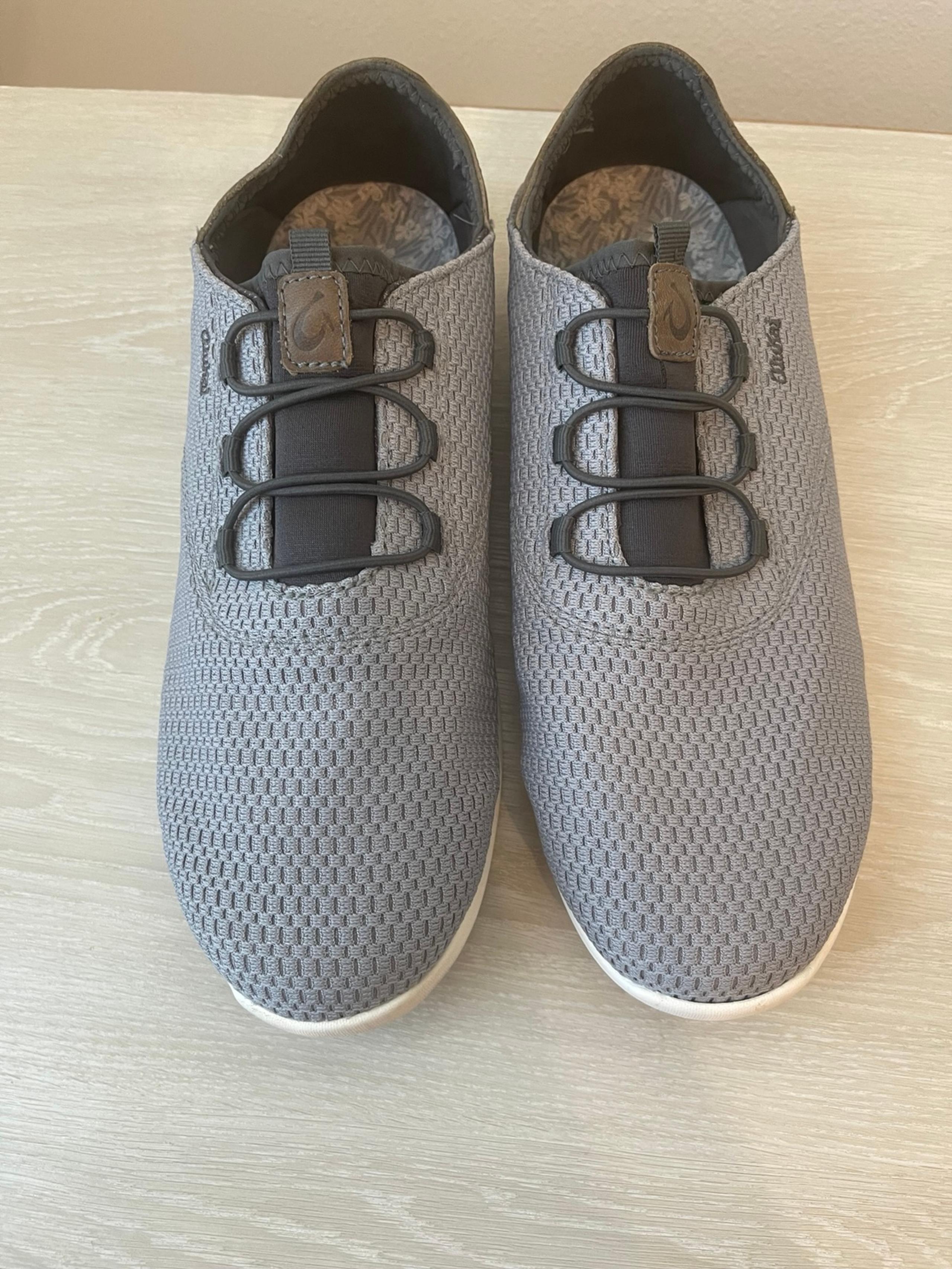 OluKai Alapa Li Casual Shoes Mens Gray Brown Leather size 11