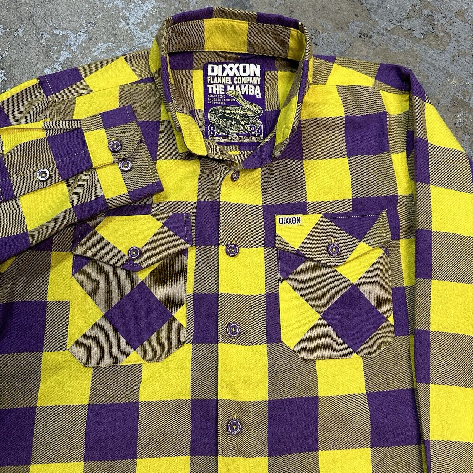 Dixxon Flannel Company The Mamba Kobe Bryant Plaid Longsleeve Shirt Small NBA