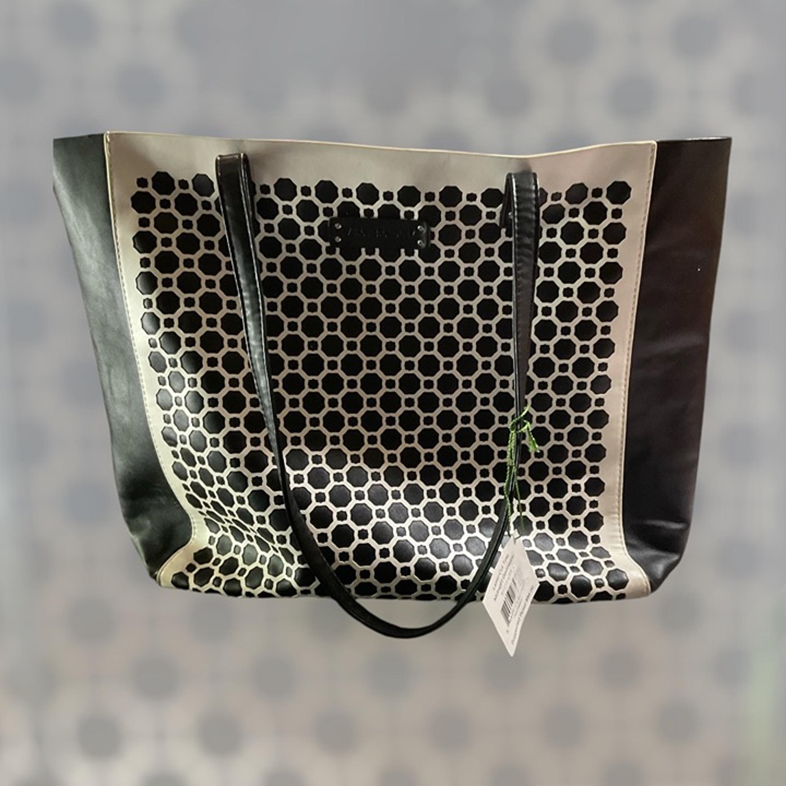 Vera Bradley Laser Cut Midnight Geometric Faux Leather Tote