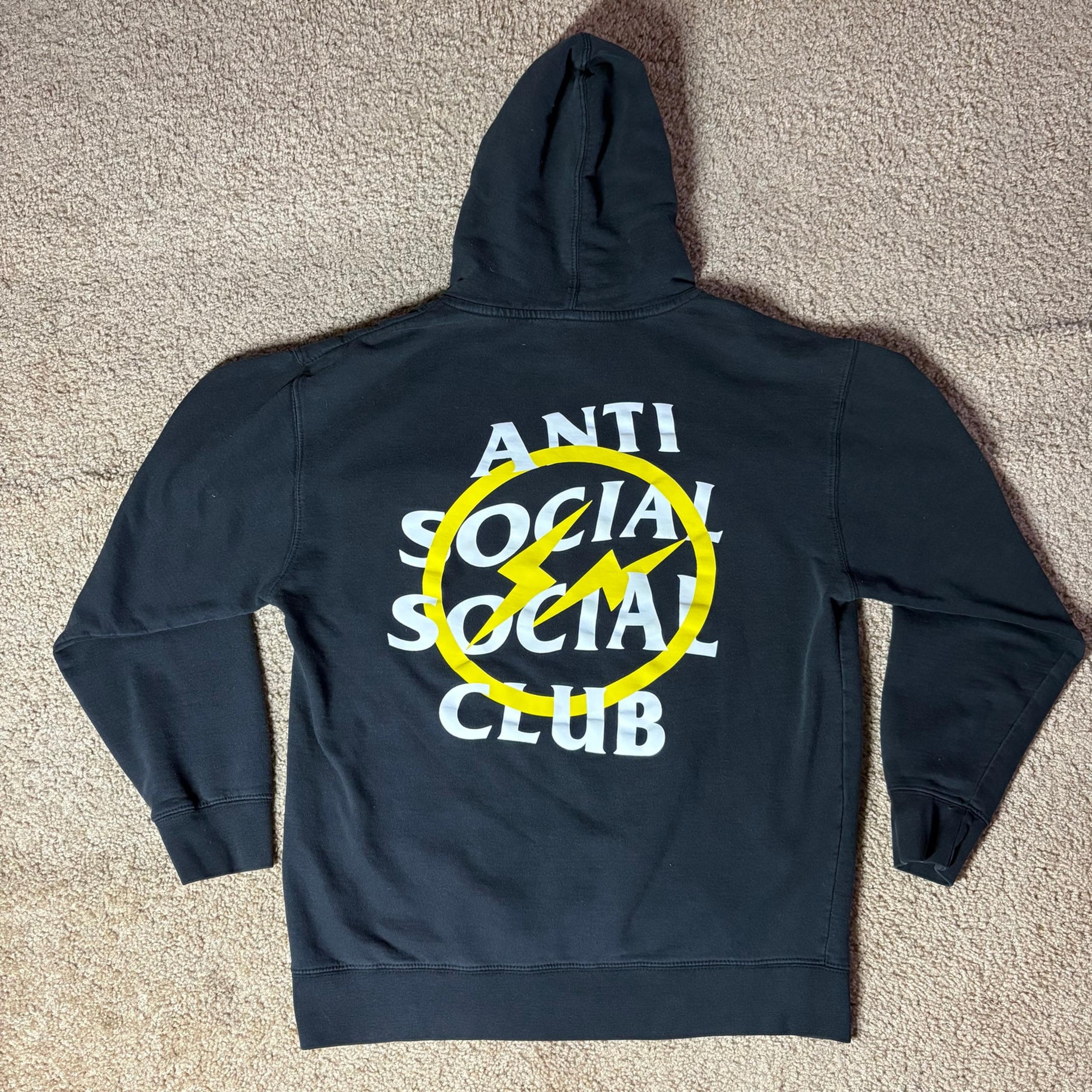 Anti Social Social Club x Fragment Yellow Bolt Hoodie (ASSW532) Men's Sz L