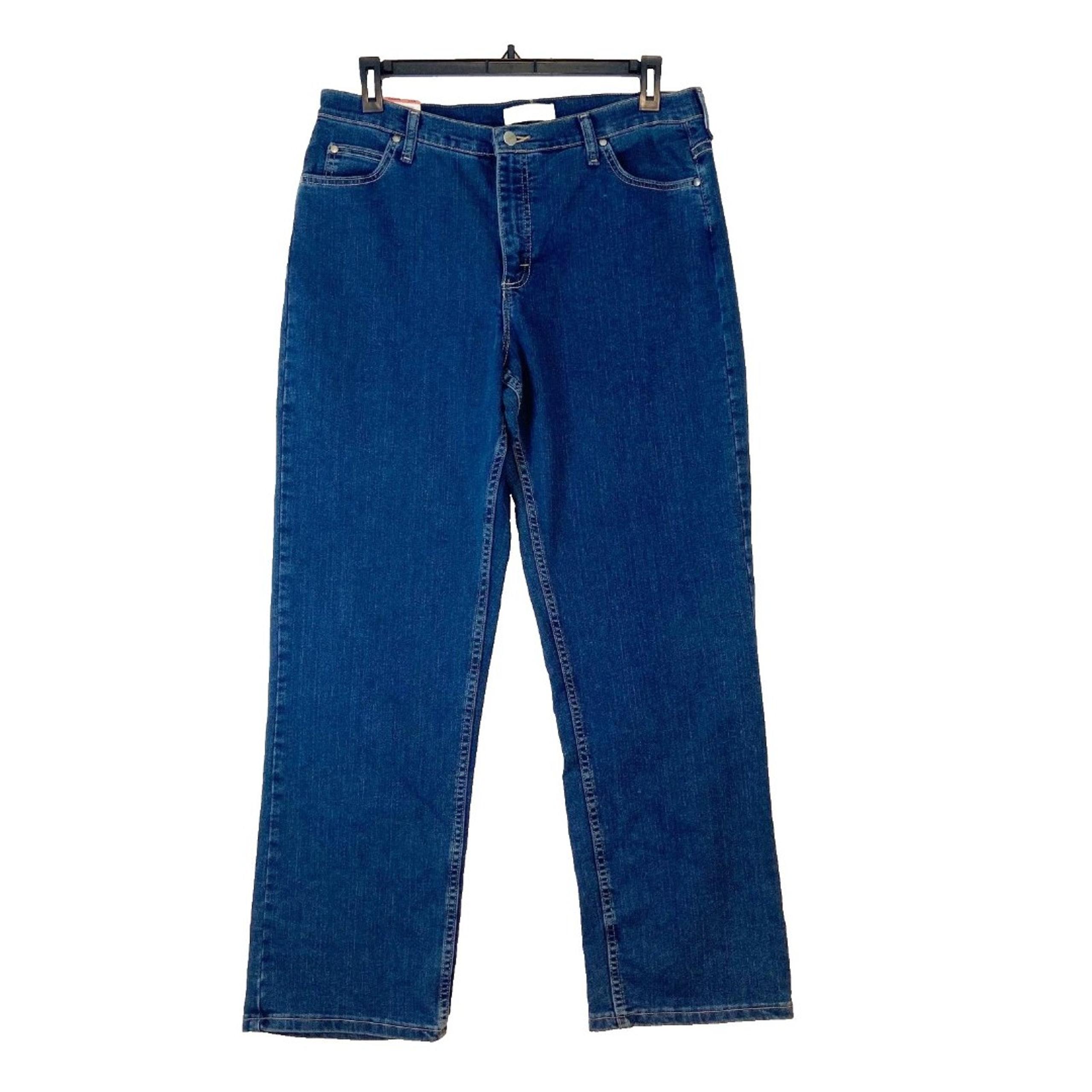 Wrangler Jeans Women's 12x32 Blue Denim Relaxed Fit Straight Leg Sits