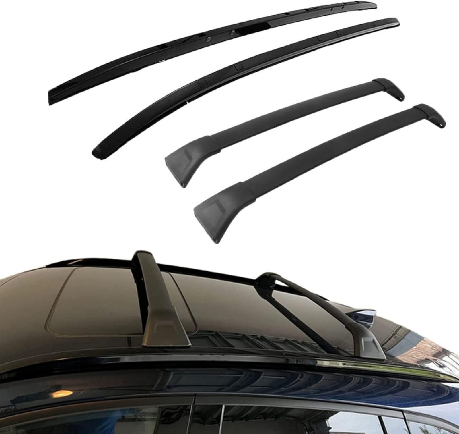 4Pcs Roof Rack Side Rails + Cross Bars for 2017-2025 Mazda CX-5 CX5 Aluminum Kit
