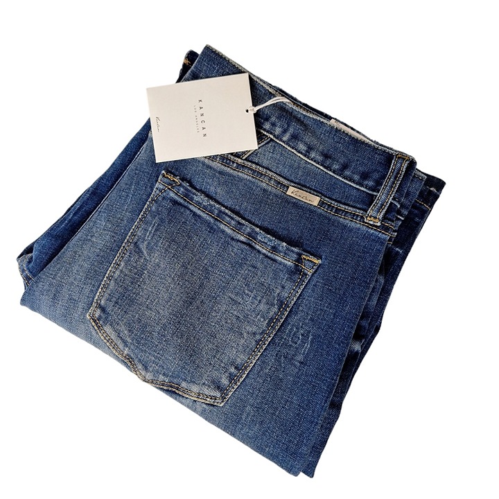 KanCan Mordekaiser High Rise Dad Jeans Straight Leg Size 11/29 Distressed