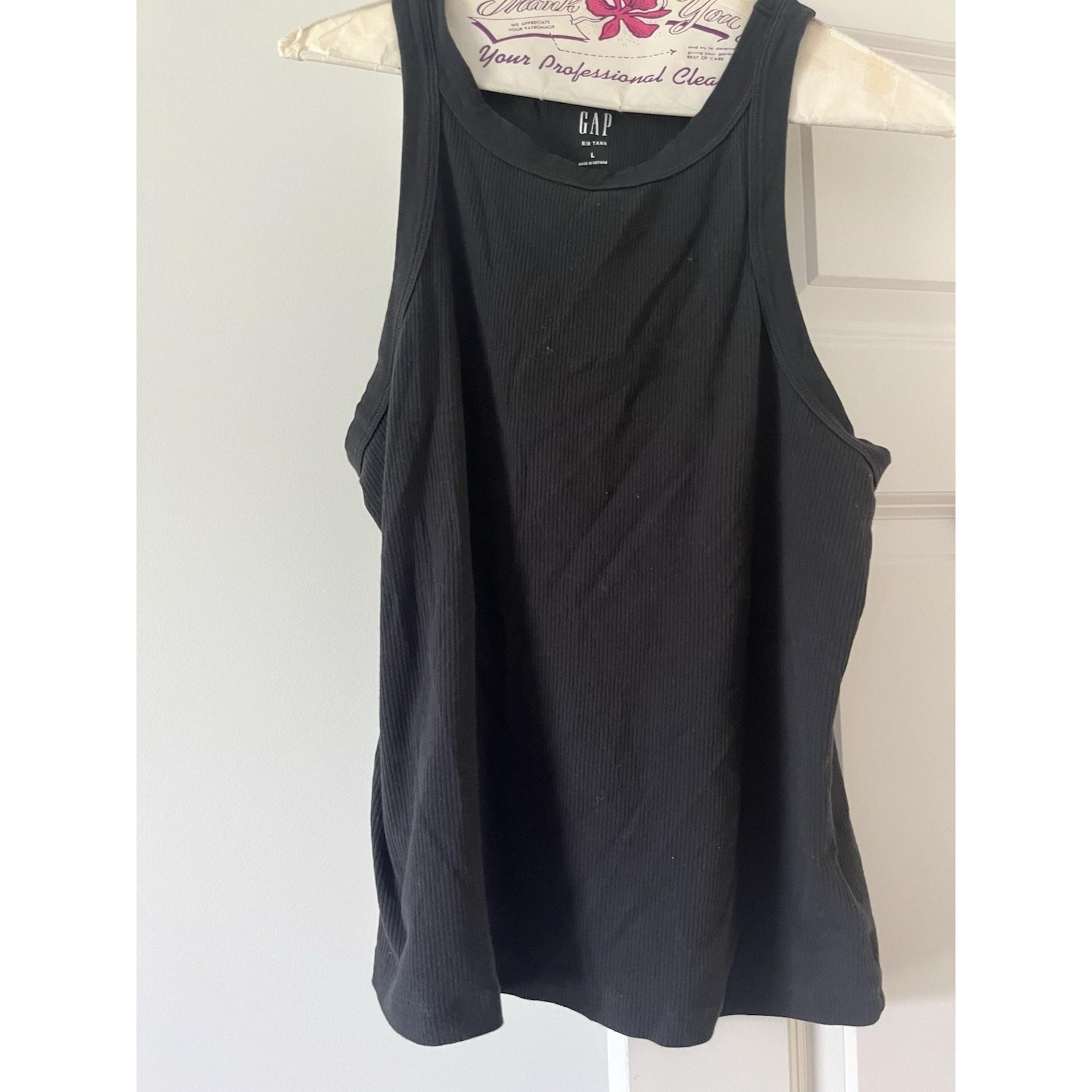 Women's Gap Black Ribbed Tank Top Size Large
