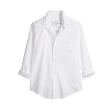 Frank & Eileen Barry Featherweight tailored button up shirt in White size L