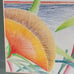 Abanico, Fan Orange Flower Colored Pencil Seashore Picture By Nelson, Signed