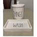 Rae Dunn 2 Pieces Ceramic Bathroom Set Dish Wash Plate And Things Jar With Lid