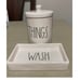 Rae Dunn 2 Pieces Ceramic Bathroom Set Dish Wash Plate And Things Jar With Lid