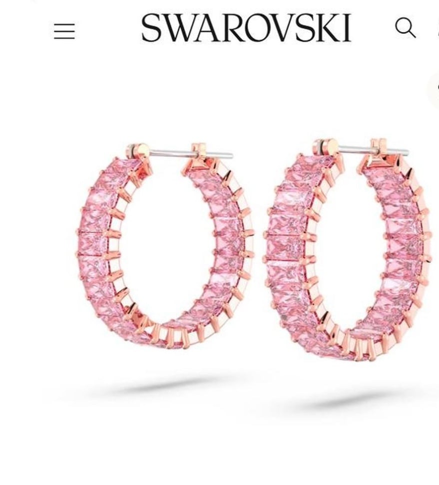 Swarovski Matrix Hoop Pink earrings