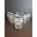 6pc Floral Etched & Ribbed w/Silver Bands Glasses Holds 8 Ounces Vintage 4.25 T