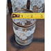 6pc Floral Etched & Ribbed w/Silver Bands Glasses Holds 8 Ounces Vintage 4.25 T