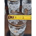 6pc Floral Etched & Ribbed w/Silver Bands Glasses Holds 8 Ounces Vintage 4.25 T