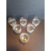 6pc Floral Etched & Ribbed w/Silver Bands Glasses Holds 8 Ounces Vintage 4.25 T