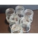 6pc Floral Etched & Ribbed w/Silver Bands Glasses Holds 8 Ounces Vintage 4.25 T
