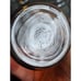6pc Floral Etched & Ribbed w/Silver Bands Glasses Holds 8 Ounces Vintage 4.25 T