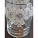 6pc Floral Etched & Ribbed w/Silver Bands Glasses Holds 8 Ounces Vintage 4.25 T