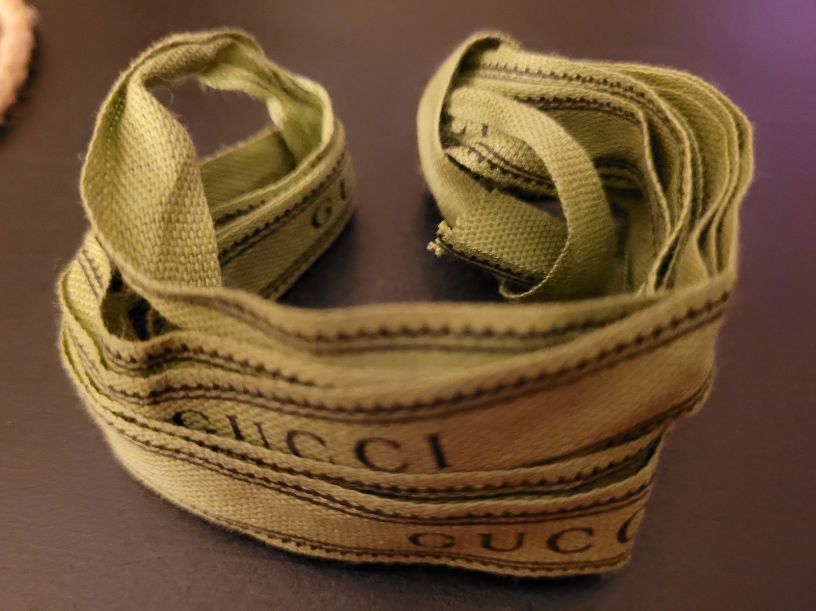 Gucci green and Black Ribbon 87 inches gift wrap hair tie package present