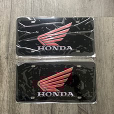 Honda black Brand New Front Vanity Metal Plate Frame Holder (2 Pack)