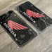 Honda black Brand New Front Vanity Metal Plate Frame Holder (2 Pack)