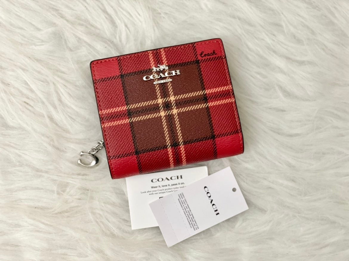 Coach Wallet With Tartan Plaid Print