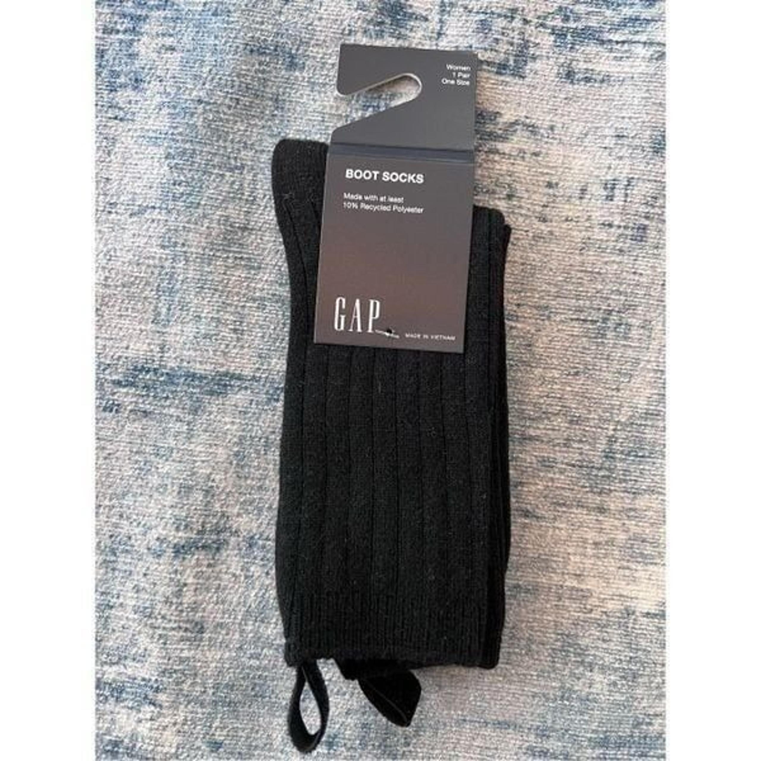 Women's Gap Black Glitter Tab Boot Socks 1 Pair